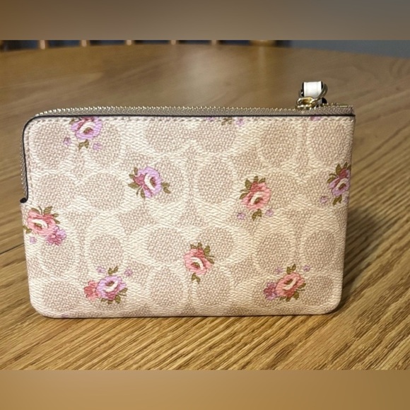 Coach Beige and Pink Floral Crossbody Bag & Wristlet Set - Picture 10 of 16
